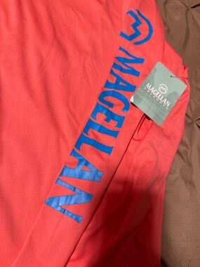 Magellan Outdoors Coral Crew Neck Long-Sleeve Shirt with Blue Neck Label